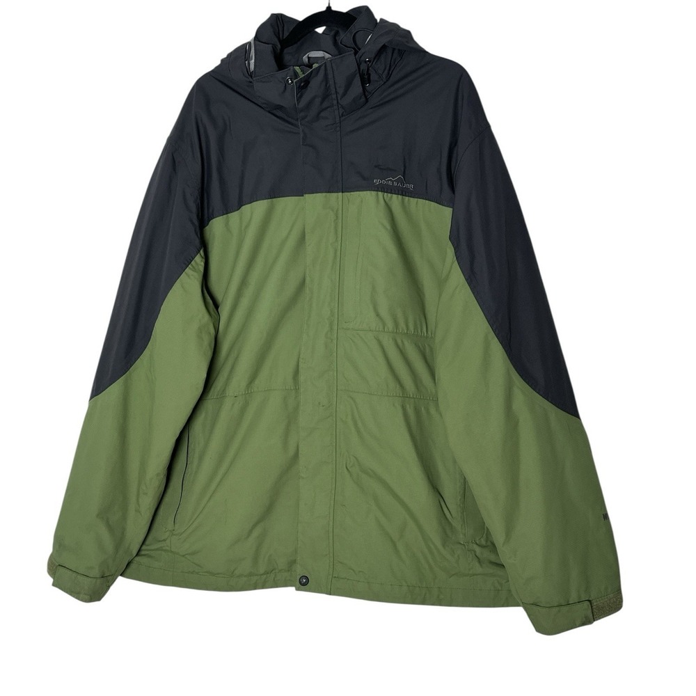 Eddie Bauer Jacket Mens 2XL  Weatheredge Full Zip Hooded‎ Winter Coat Outdoor